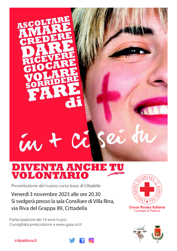 manifesto corso base volontari croce rossa