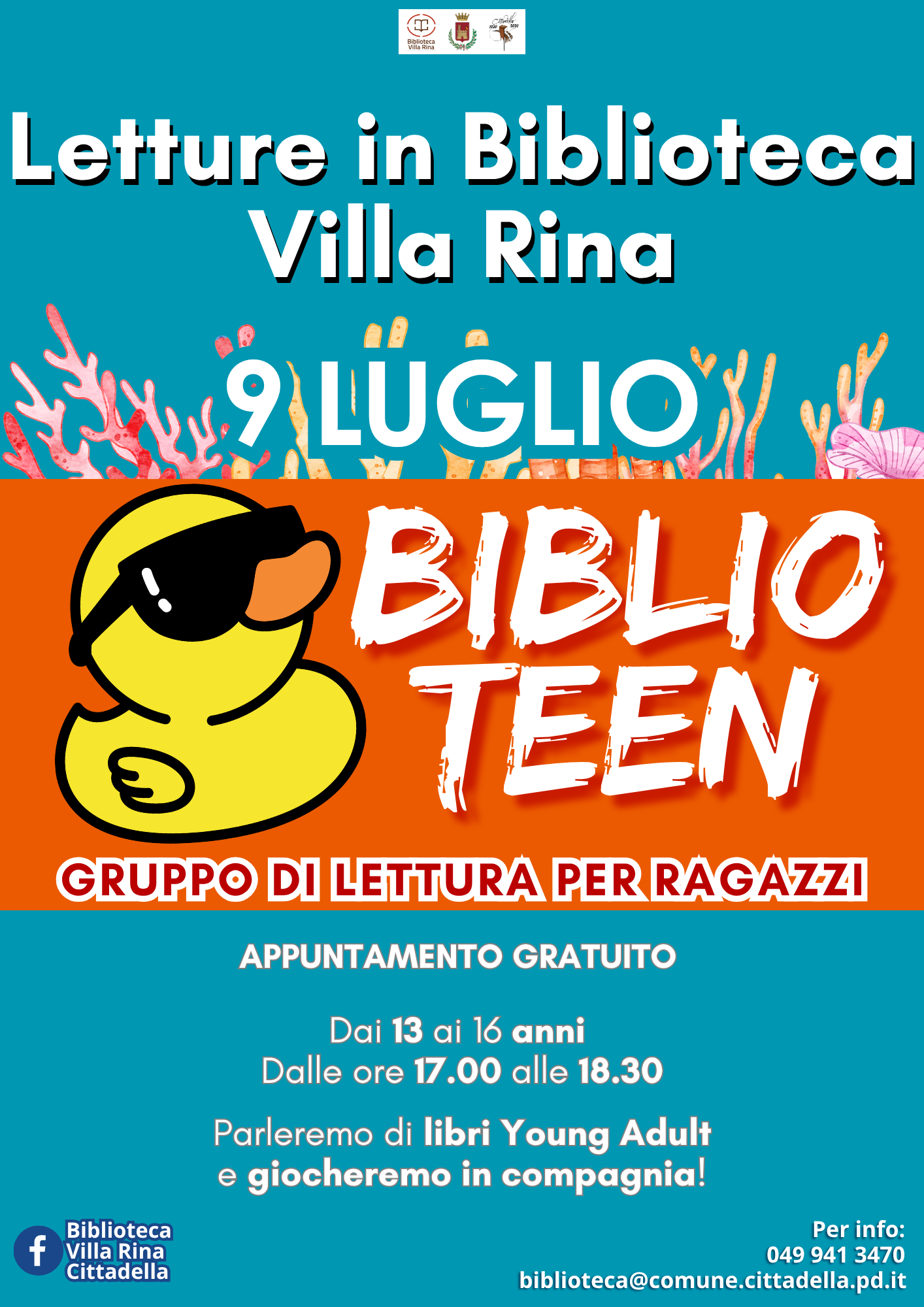 In Biblioteca: Biblio Teen — Gruppo di lettura per ragazzi 13-16 anni